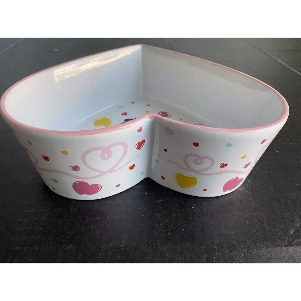 Sanrio Hello kitty Heart Shaped‎ Ceramic Casserole Baking Dish Hearts Plane NEW